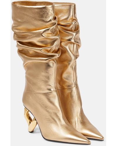 JW Anderson Chain Leather Knee-high Boots - Natural