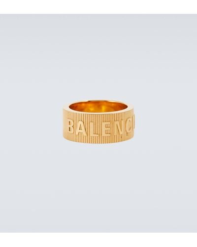 Balenciaga Force Striped Ring - Metallic