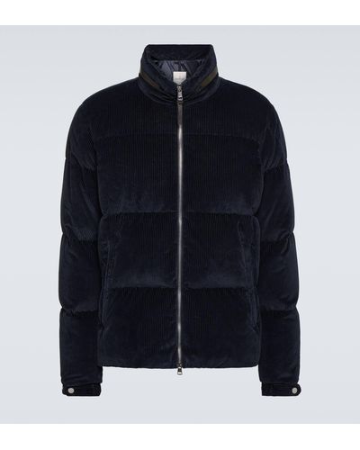 Moncler Besbre Leather-trimmed Down Jacket - Blue