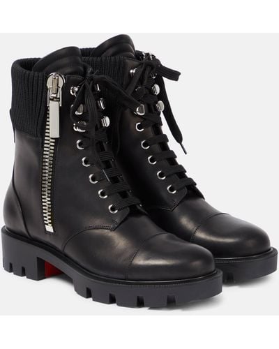 Christian Louboutin En Hiver Lug Leather Boots - Black