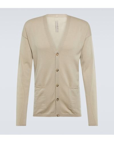 Rick Owens Peter Wool And Cotton Cardigan - Natural