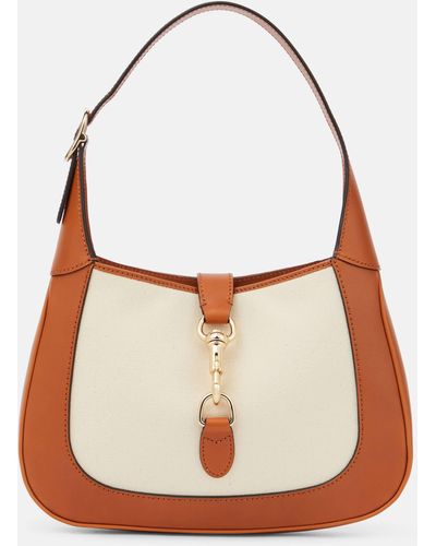 Gucci Jackie Small Leather-trimmed Shoulder Bag - White