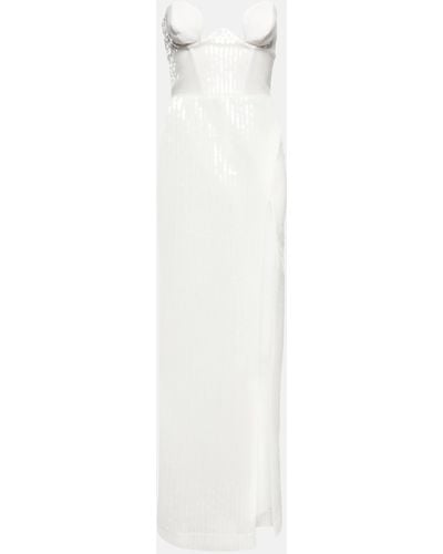 Nensi Dojaka Bridal Sequined Gown - White