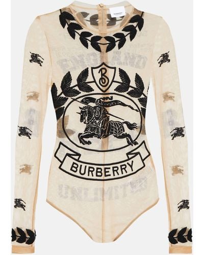 Burberry Eloise Printed Bodysuit - Natural