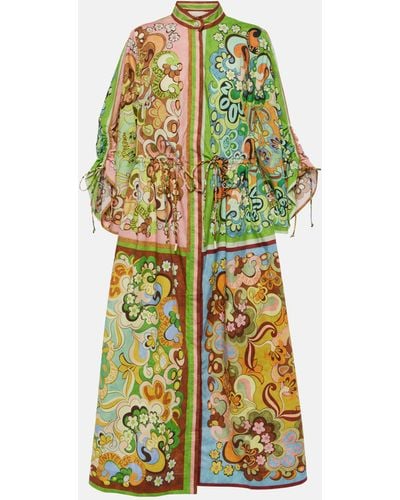 ALÉMAIS Dreamer Printed Cotton Maxi Dress - Green