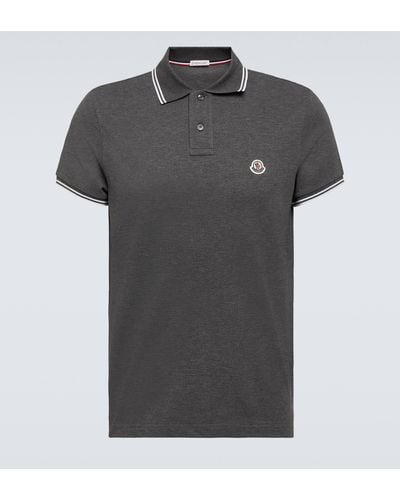 Moncler Cotton Polo Shirt - Grey
