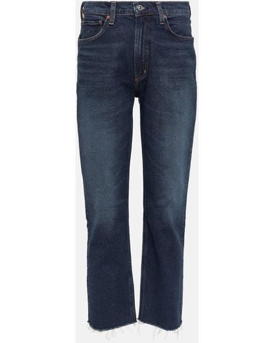 Citizens of Humanity Daphne High-rise Straight Cropped Jeans - Blue