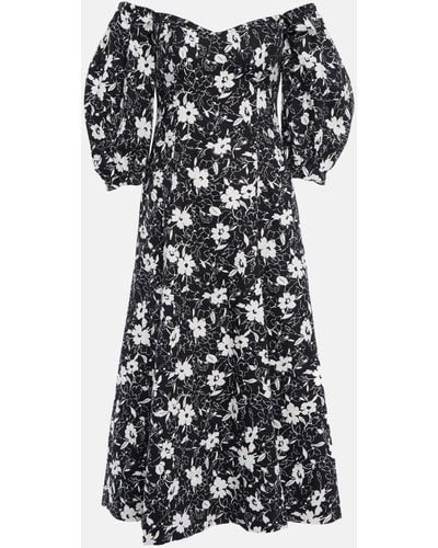 Polo Ralph Lauren Floral Linen Midi Dress - Black