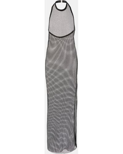 Jonathan Simkhai Inaya Embellished Mesh Midi Dress - Grey