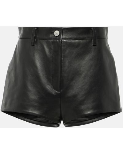 Magda Butrym High-rise Leather Shorts - Black