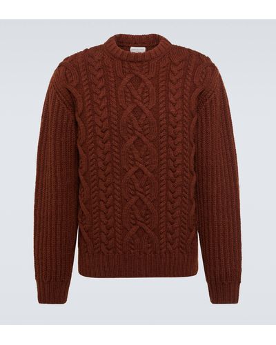 Dries Van Noten Cable-knit Wool Sweater - Brown