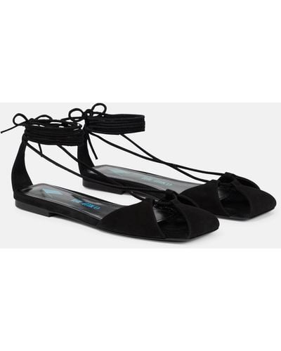 The Attico Ferdi Suede Sandals - Black