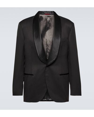 Brunello Cucinelli Single-breasted Silk Tuxedo Jacket - Black