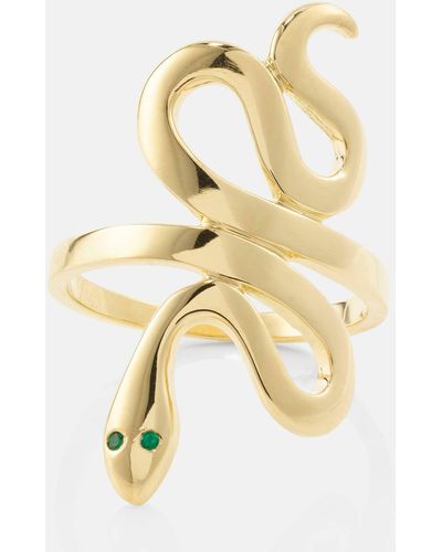 Ileana Makri 18kt Gold Ring With Emeralds - Metallic