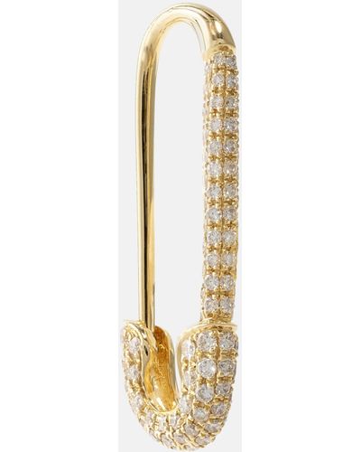 Anita Ko Safety Pin 18kt Gold Single Earring With Diamonds - Metallic