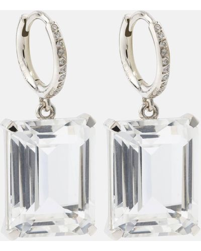 Ileana Makri 18kt White Gold Earrings With Diamonds And Topaz