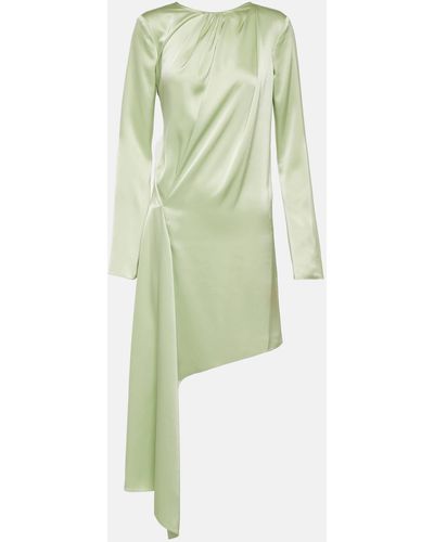 JW Anderson Asymmetric Satin Midi Dress - Green