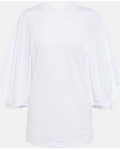 Chloé Balloon-sleeve Cotton Jersey T-shirt - White