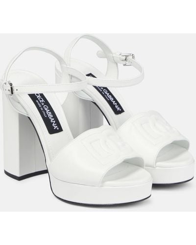 Dolce & Gabbana Dg Leather Sandals - White