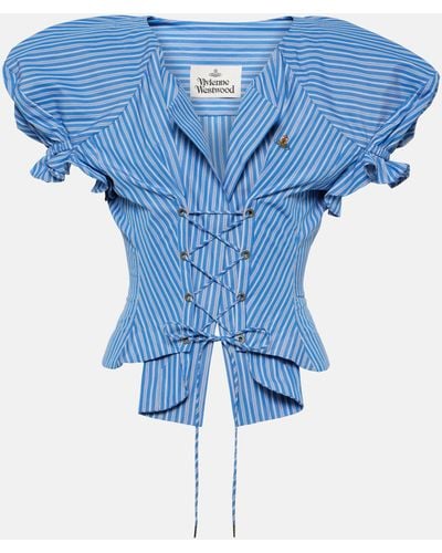 Vivienne Westwood Kate Striped Cotton Top - Blue