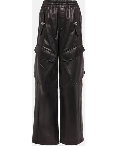Dion Lee Leather Cargo Pants - Black