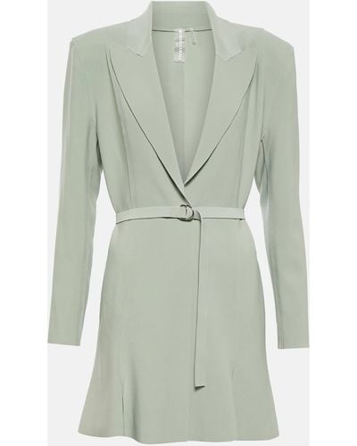 Norma Kamali Belted A-line Blazer Minidress - Green