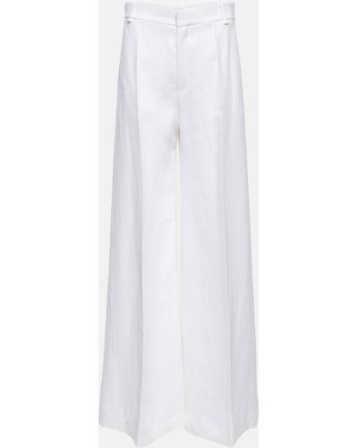 Chloé High-rise Linen And Cotton Wide Pants - White
