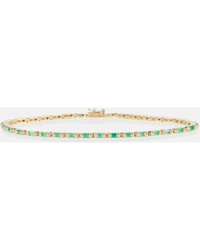 Suzanne Kalan 18kt Gold Tennis Bracelet With Emeralds - Natural
