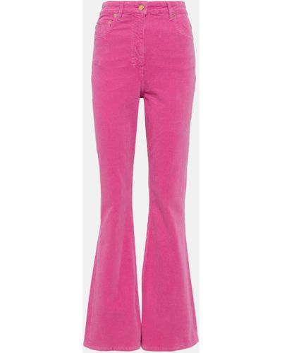 Ganni Cotton Corduroy Flared Pants - Pink