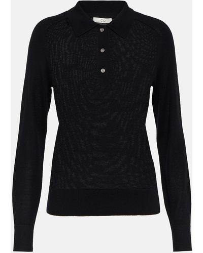 Co. Cashmere Polo Sweater - Black