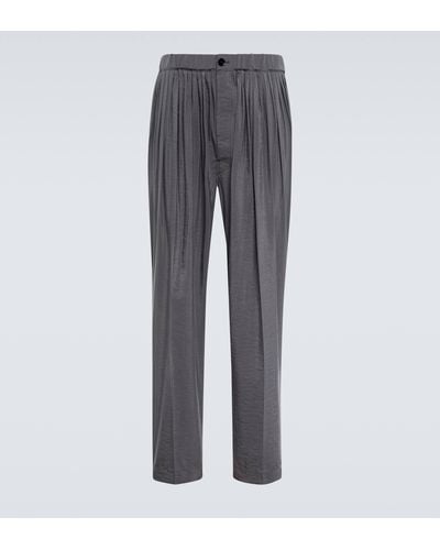 Lemaire Tapered Silk-blend Pants - Grey