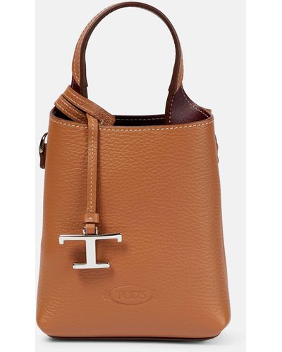 Tod's Apa Micro Leather Tote Bag - Brown