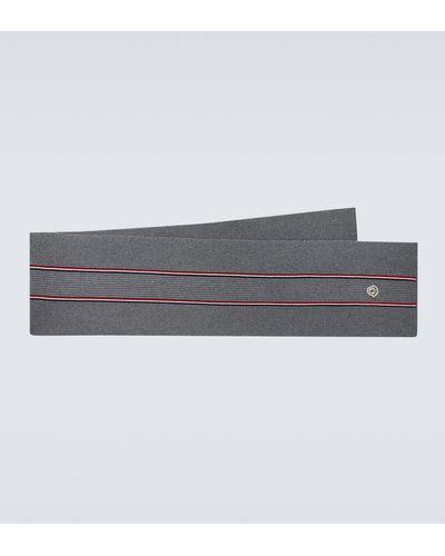 Moncler Ribbed-knit Wool Scarf - Grey