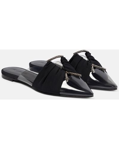 Nensi Dojaka Crystal-embellished Flat Pvc Slippers - Black