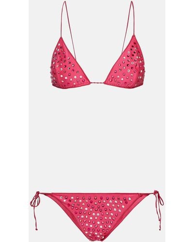 Oséree Gem Embellished Bikini Set - Red