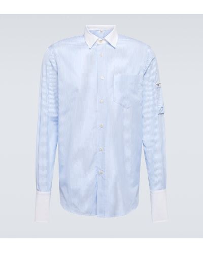 Winnie New York Striped Cotton Poplin Shirt - Blue