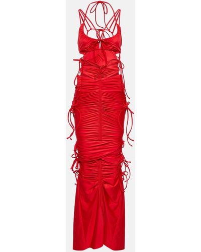 Balenciaga Patched Bikini Cutout Maxi Dress - Red