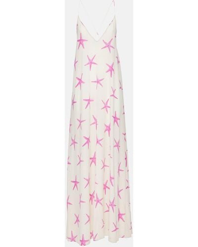 Valentino Printed Silk Gown - Pink