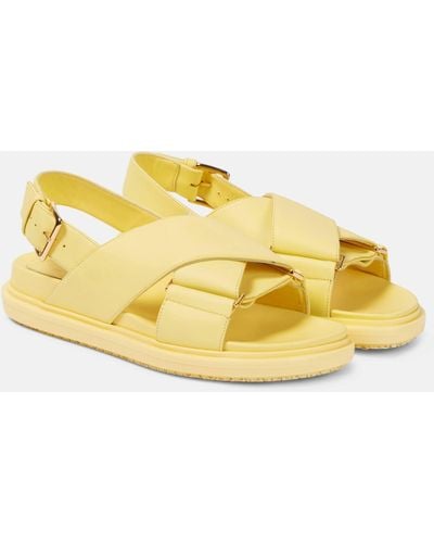 Marni Fussbett Leather Sandals - Yellow