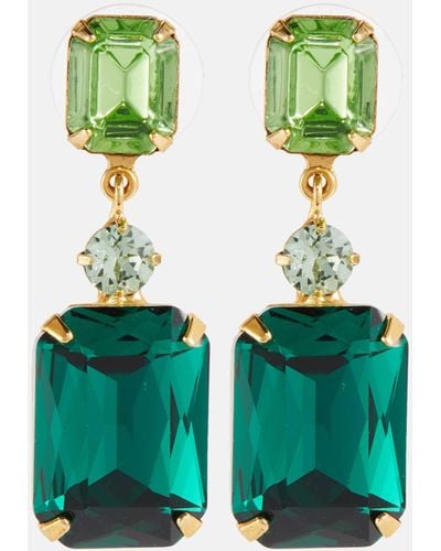 Jennifer Behr Gemma Crystal-embellished Stud Earrings - Green