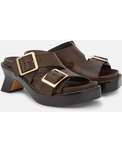 Loewe Ease Leather Sandals - Brown