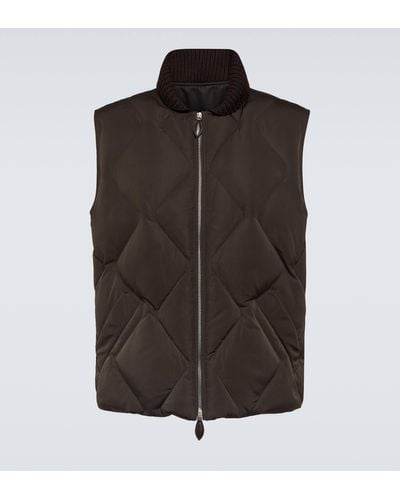 Berluti Quilted Down Vest - Brown