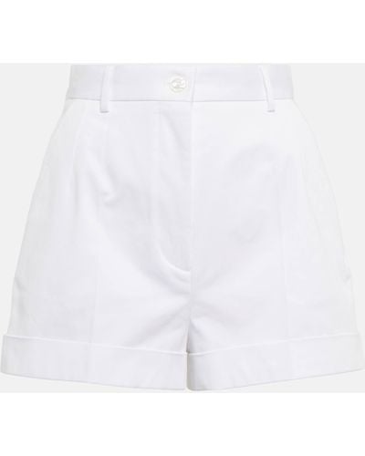 Dolce & Gabbana High-rise Cotton Gabardine Shorts - White