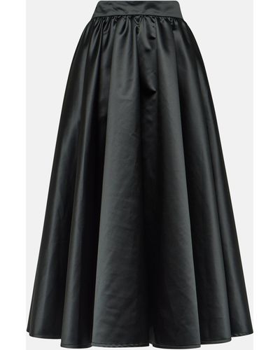 Patou High-rise Duchesse Satin Maxi Skirt - Black