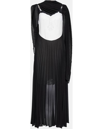 Christopher Kane Mrs Robinson Lac-trimmed Midi Dress With Cape - Black