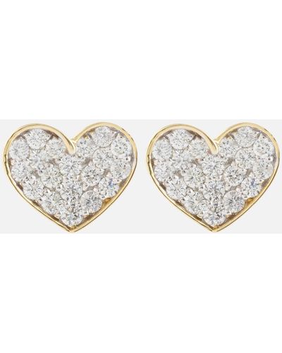STONE AND STRAND You're Making Me Blush 10kt Gold Earrings With Diamonds - White
