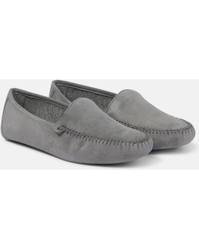 Loro Piana Lady Maurice Suede Slippers - Grey