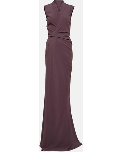 Rick Owens V-neck Wrap Sleeveless Gown - Purple
