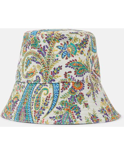 Etro Printed Cotton Bucket Hat - Green