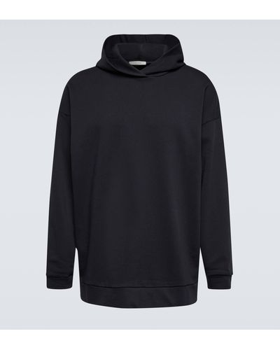 The Row Essoni Cotton Jersey Hoodie - Blue